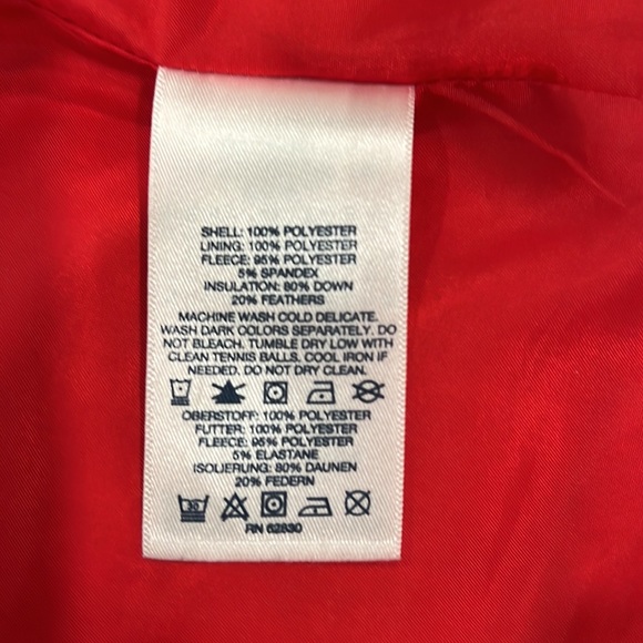 Lands’ End Red and Blue Plaid Down Puffer Vest Size L/P 14-16 - Picture 7 of 8